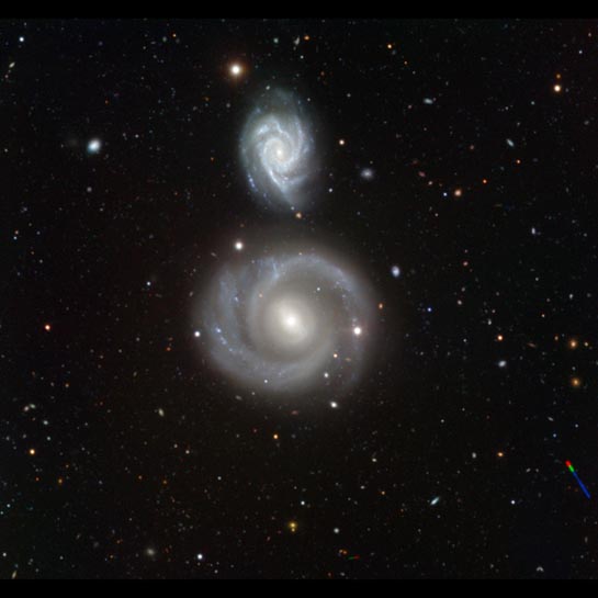 Spiral galaxies NGC799 and NGC 800 in Cetus